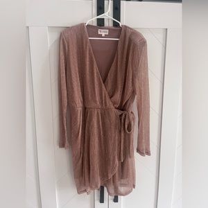 Rose gold wrap dress